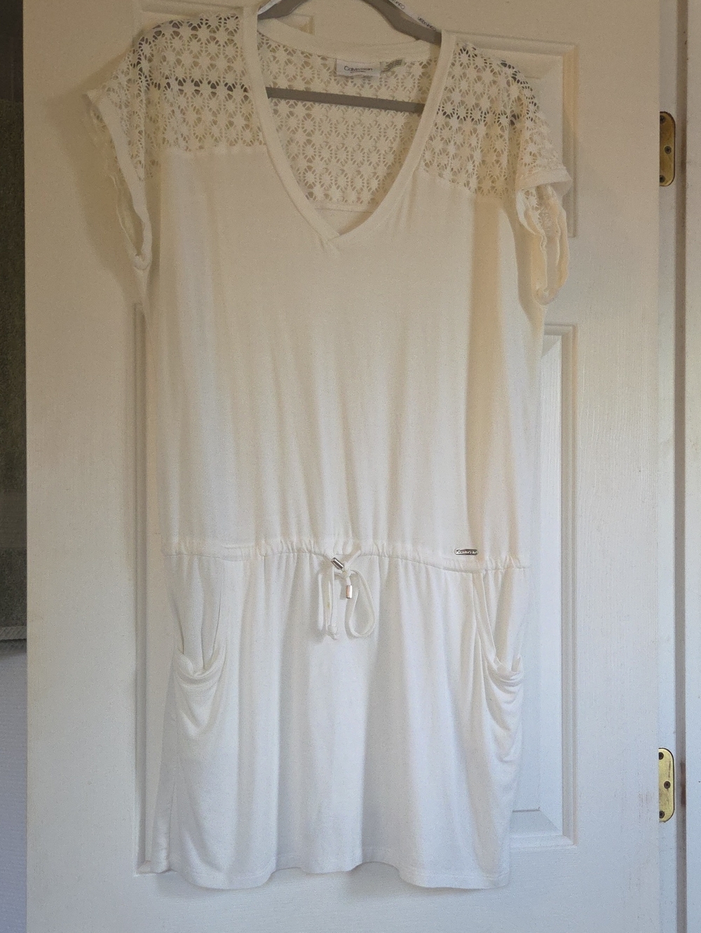 Calvin Klein Vintage Cream Lace Top Cover Up = Tunic